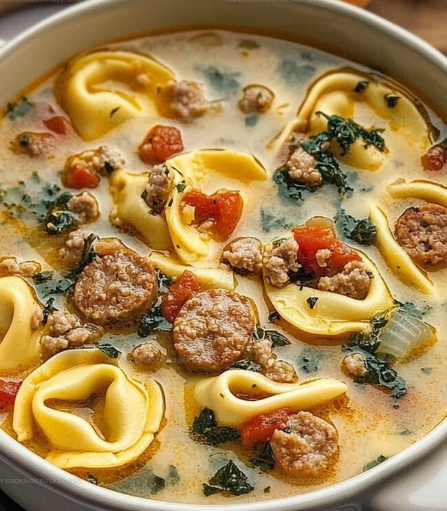 Steps To Make Spicy Sausage And Tortellini Soup