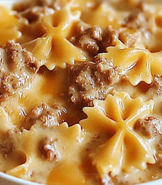 Simple Steps For Creamy Velveeta Beef & Bowtie Pasta