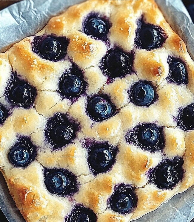 Steps To Bake Sourdough Blueberry Lemon Focaccia