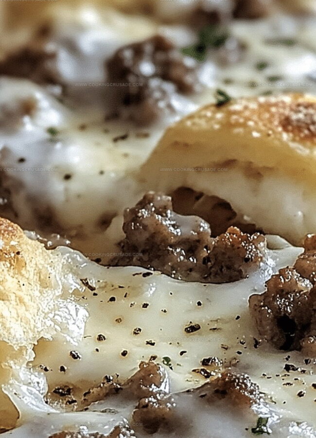 Why Biscuits And Sausage Gravy Breakfast Pizza Hits The Spot