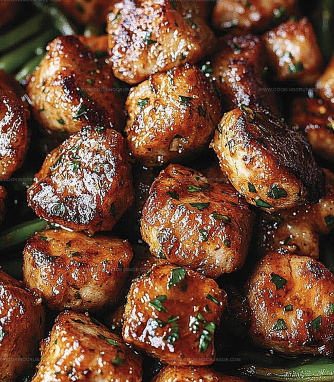 How To Make Garlic Butter Pork Bites With Lemon Green Beans