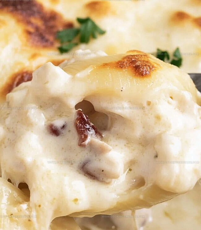 Step-By-Step Instructions For Chicken Alfredo Stuffed Shells