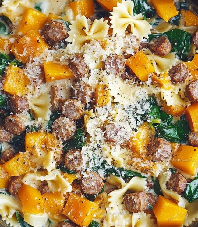 How To Cook Creamy Roasted Butternut Squash Pasta With Sausage And Spinach
